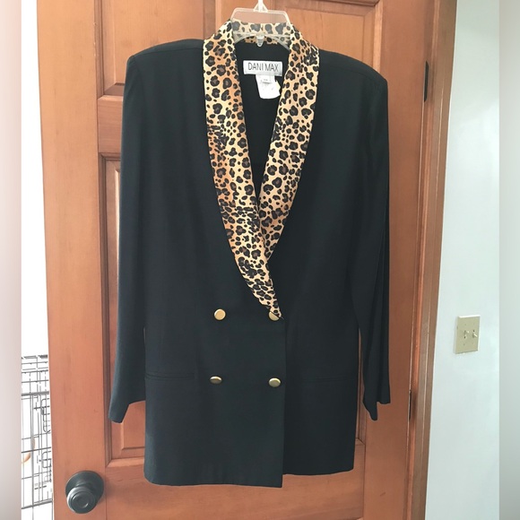 Vintage Dani Max Double Breasted Leopard Collared Jacket sz 12 - Picture 5 of 5